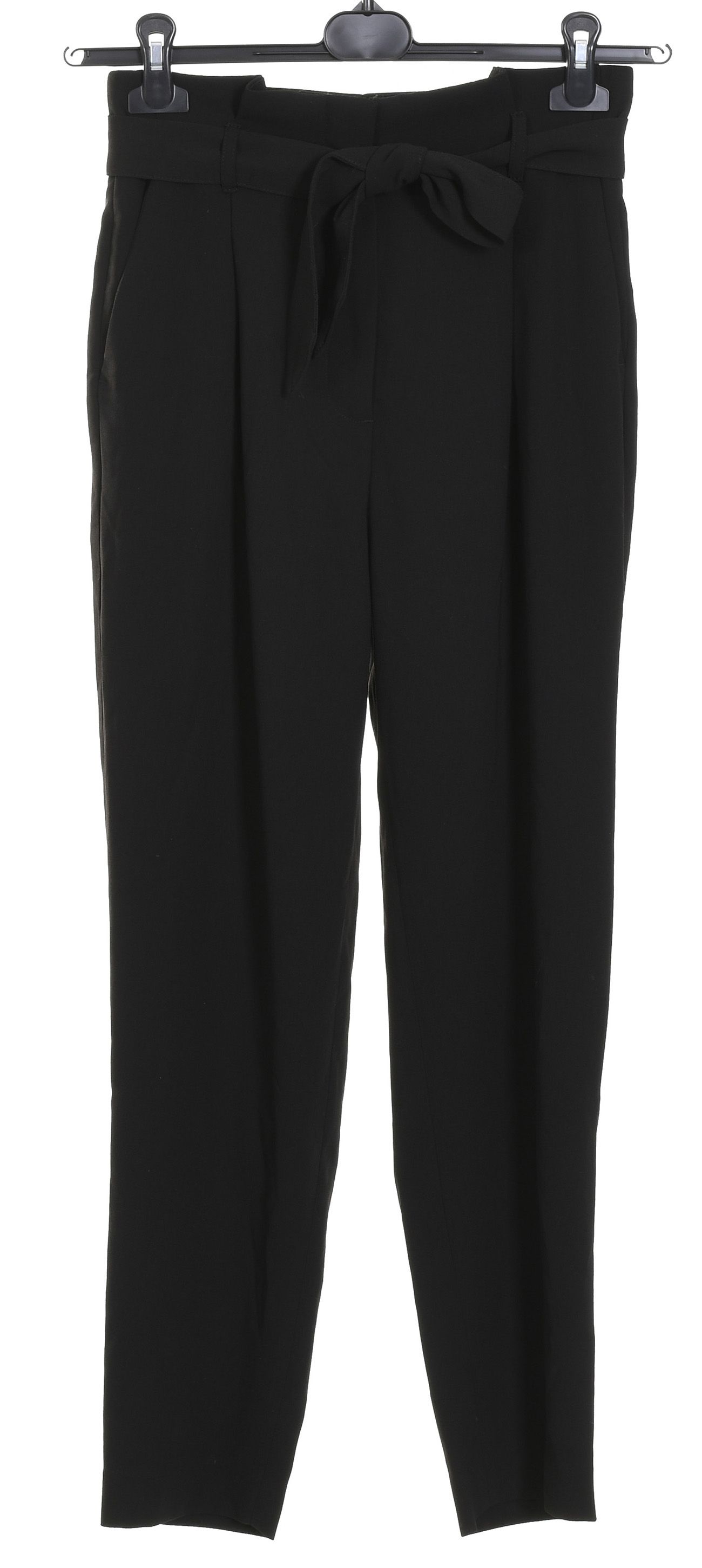 H&M eleganckie czarne spodnie damskie z zaszewkami wysoki stan r. 34