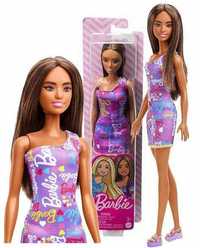 Lalka Barbie brunetka w sukience 3+