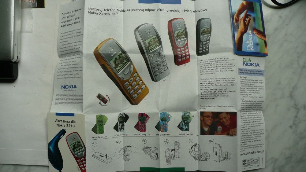 foldery NOKIA 3210, 8850, 5110, 6150, 9110 communicator