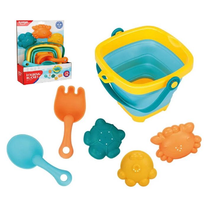 Zabawka do piasku #258 – silikonowy zestaw ze składanym wiaderkiem