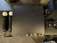 Playstation 3, pad, 2x ps move i 18 gier