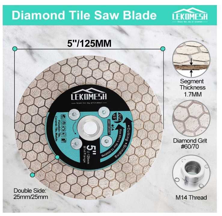 Tarcza diamentowa do gresu 125mm LEKOMESH  M14