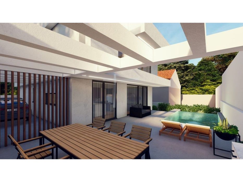 Moradia isolada T4, arquitetura contemporânea com piscina - Quintinhas