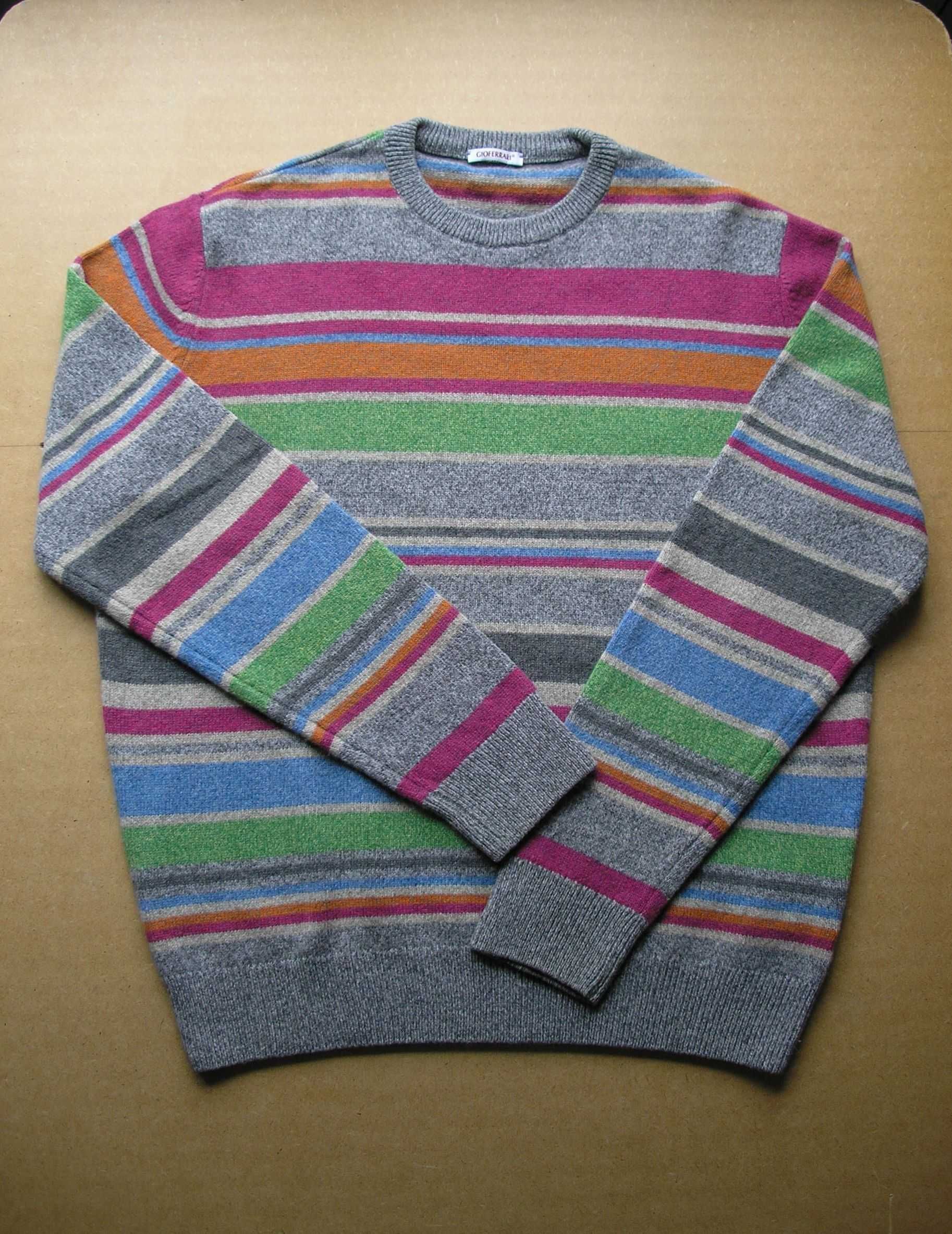 Мужской  шерстяной свитер 80% шерсть италия размер XL
