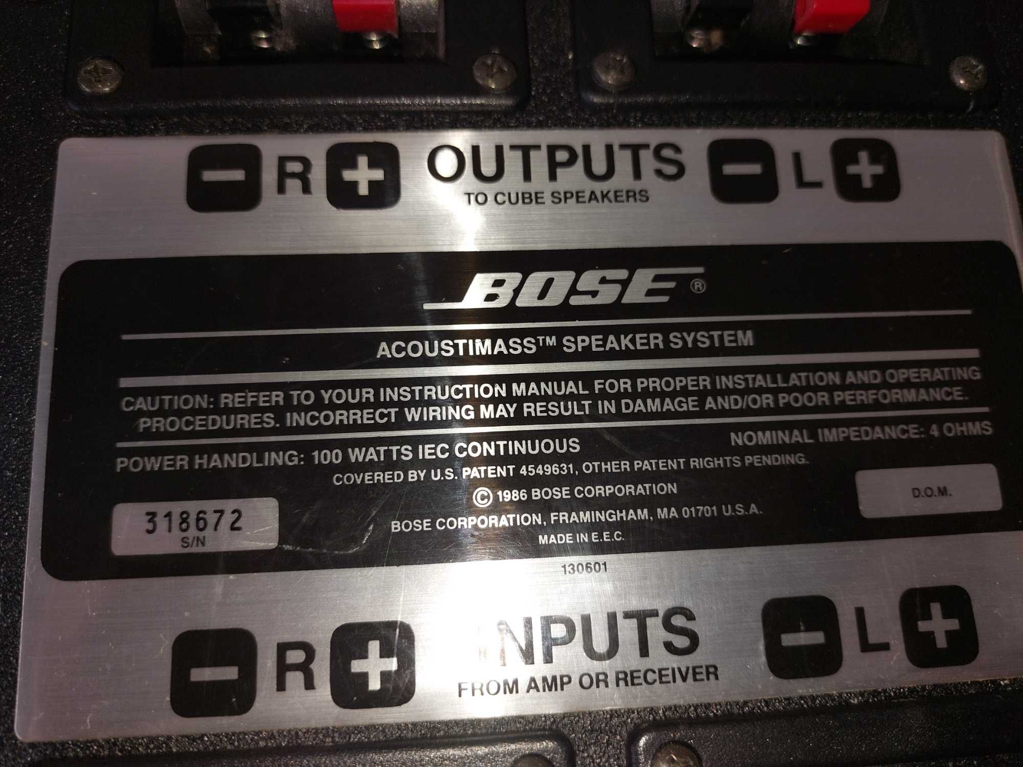 Colunas Bose Acoustimass One