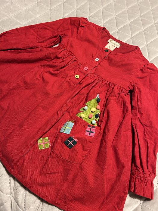 Sukienka świateczna 1-2 latka sztruks bawelna