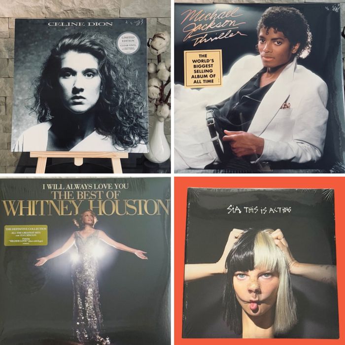 Вінілові платівки Sia, Celine Dion, Whitney Houston, Michael Jackson