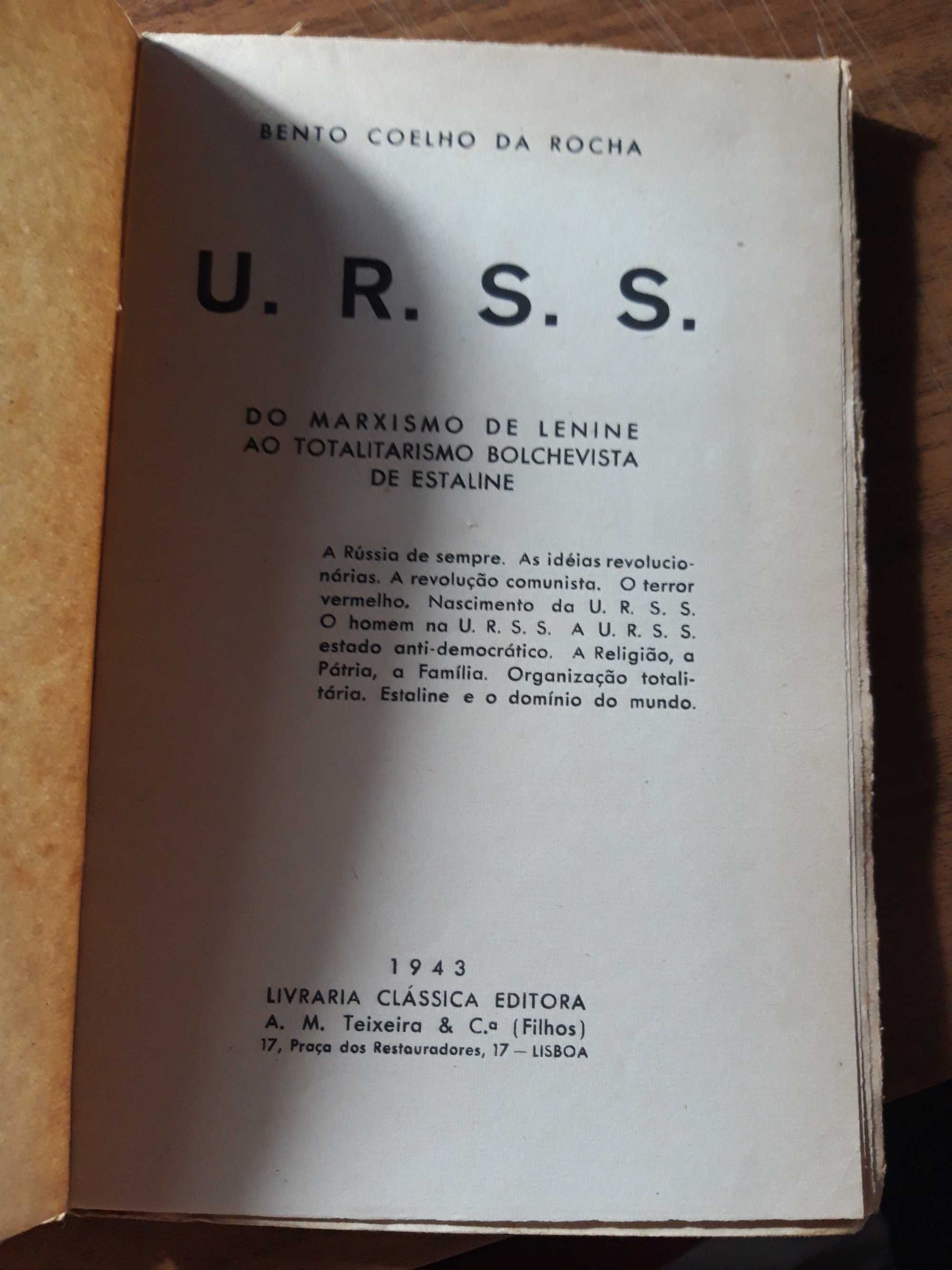 Livro - U. R. S. S. do marxismo de Lenine ao totalitarismo de Estaline