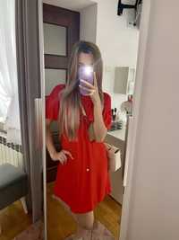 Czerwona sukienka wizytowa elegancka H&M 36 S