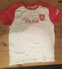Koszulka piłkarska bawełniana chłopięca, Polska, Euro 2020,122/128