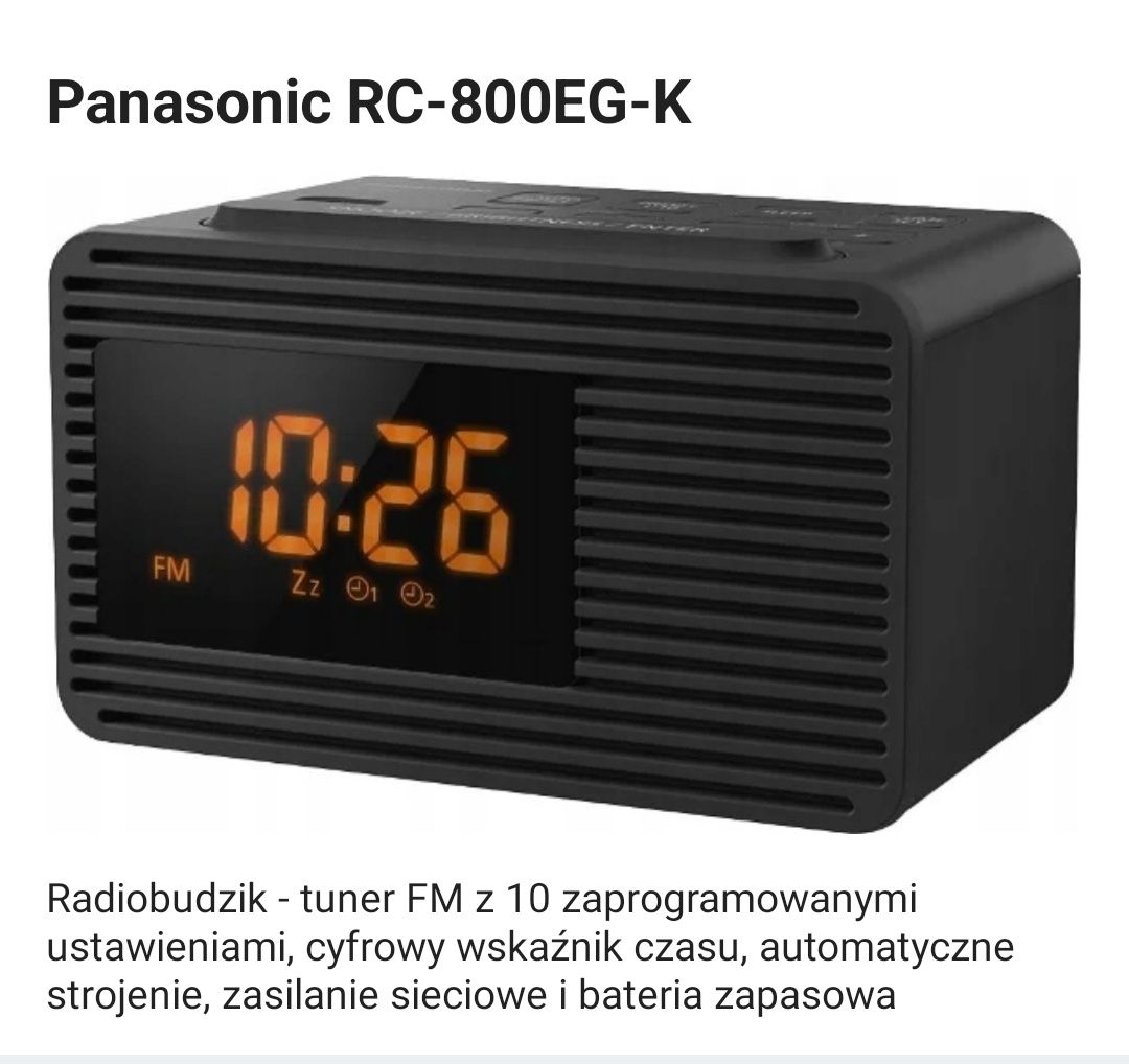 Radio sieciowe FM Panasonic RC-800EG-K nowe okazja na prezent