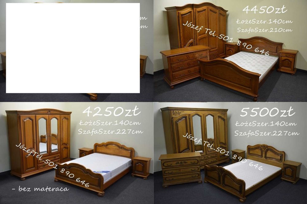 Piękna Sypialnia / Szafa Komoda Łóżko Szafki Nocne / Meble / Dowozimy