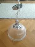 Lampa wisząca ozdobna szklana ryflowana śr. 30 cm