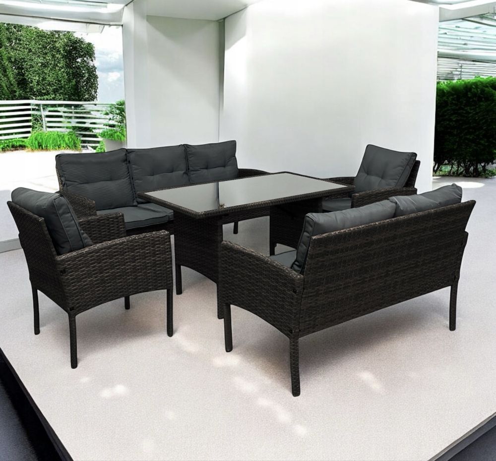 Zestaw mebli technorattan kolory sofa fotele stół