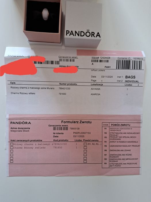 Orginalny charms Pandora różowe złoto