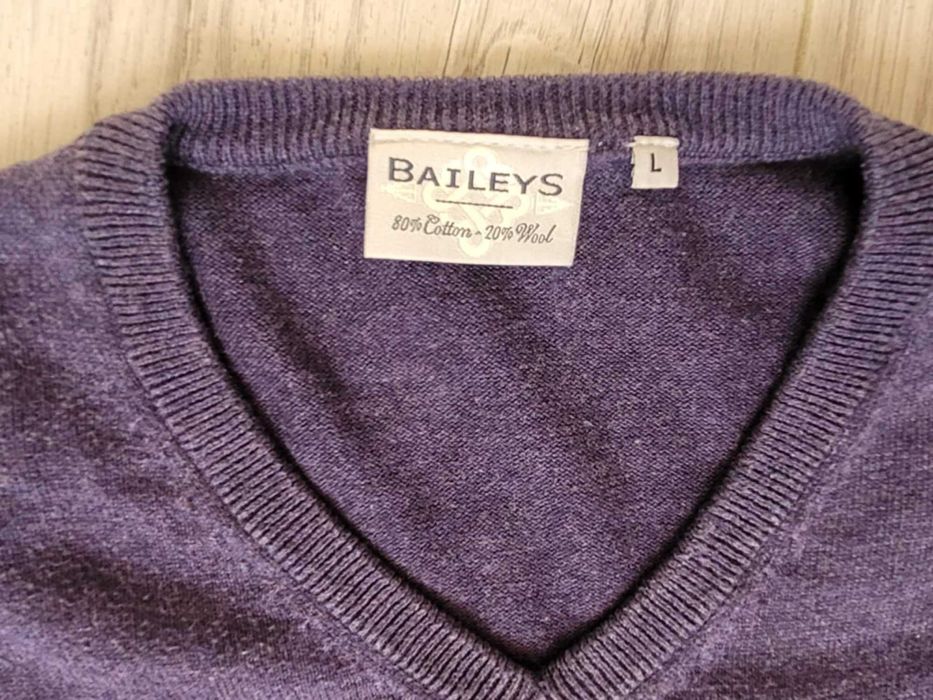 Baileys sweter bawełna i wełna fioletowy L
