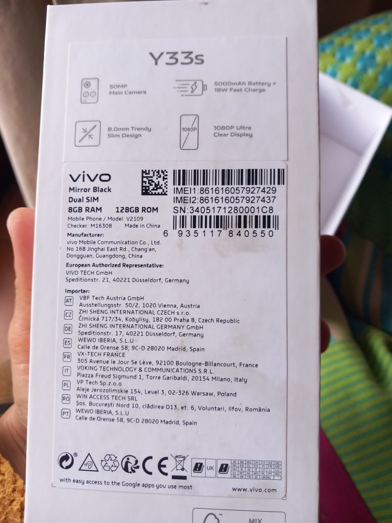 Telemóvel VIVO Y33s 128Gb ROM