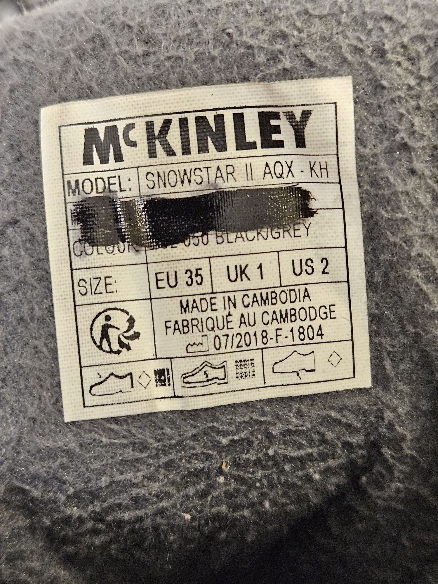 Buty śniegowce buciki zimowe McKinley Vibram Aquamax r. 35