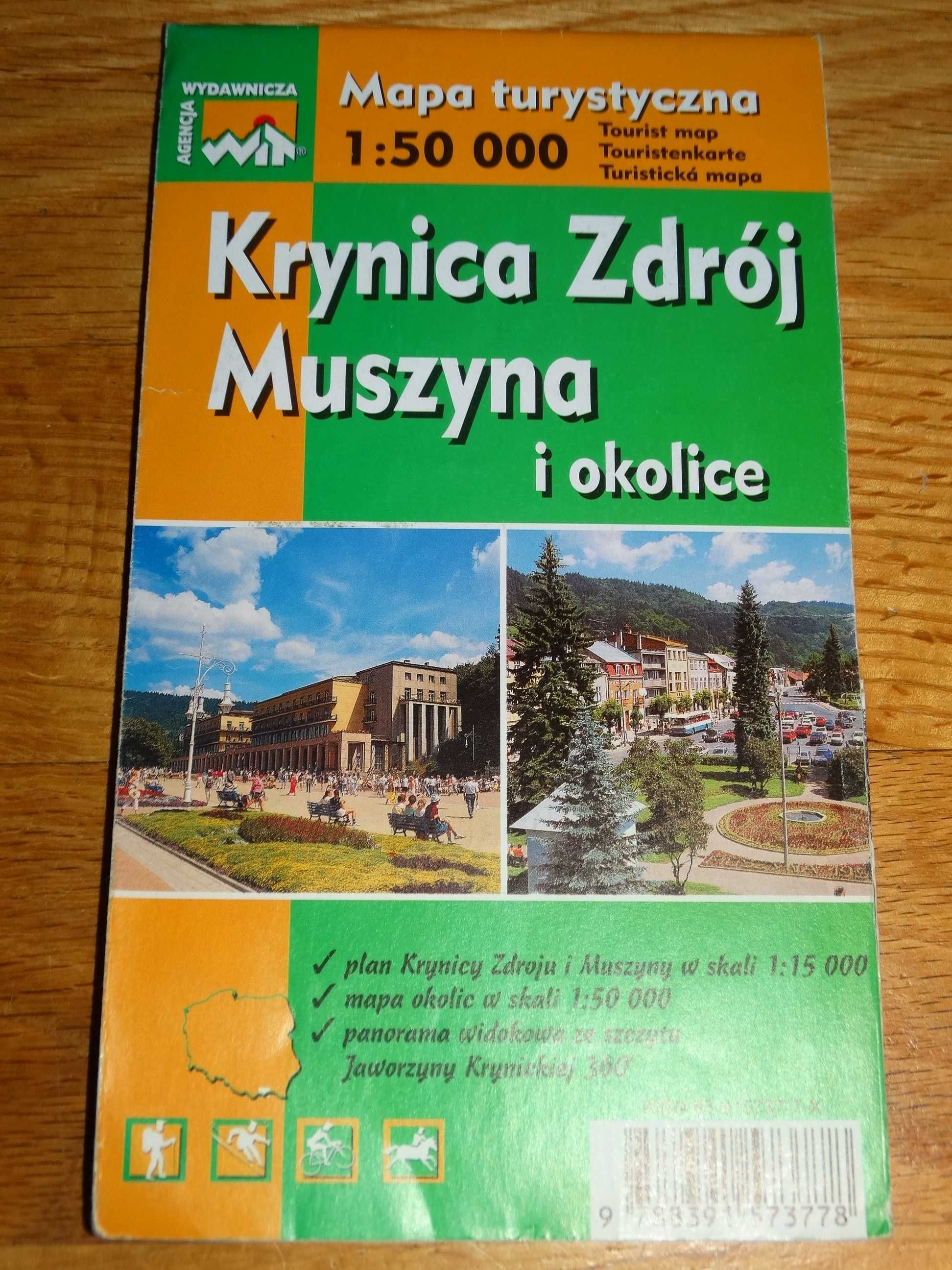 Krynica Zdrój Muszyna i okolice mapa turystyczna 1: 50 000