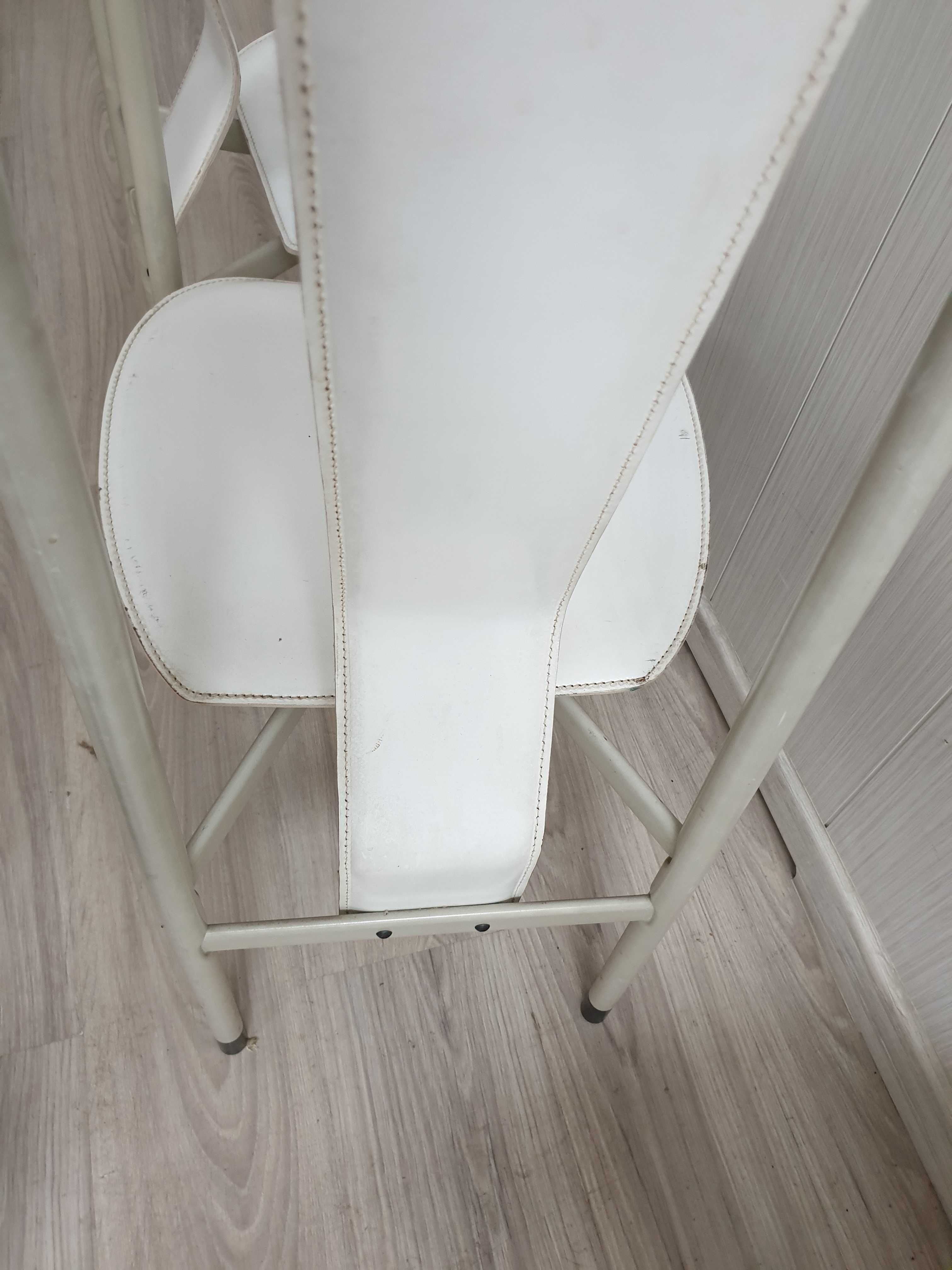 krzesło vintage zanotta skóra metal włoskie vintage