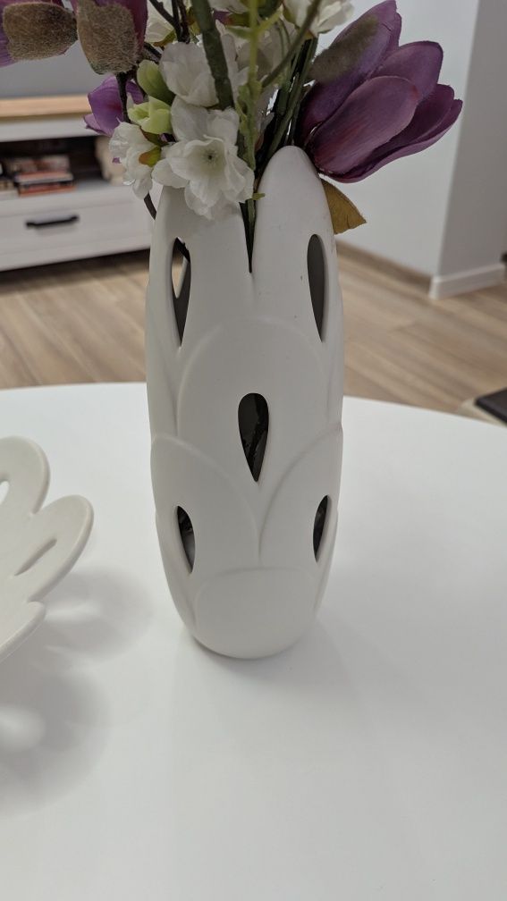 Dekoracyjny komplet ceramiczny – wazon + misa