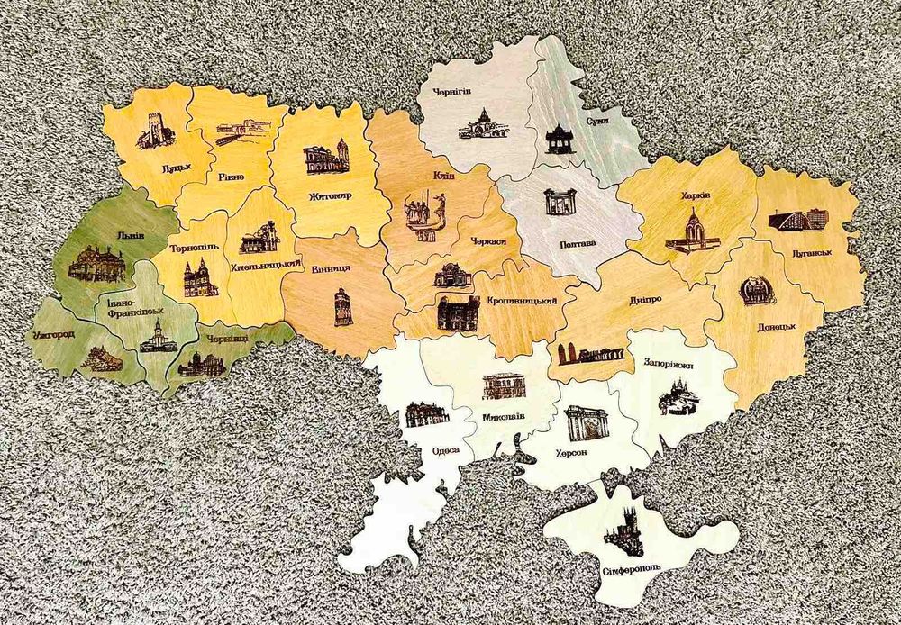Карта України,пазл,декор на стіну