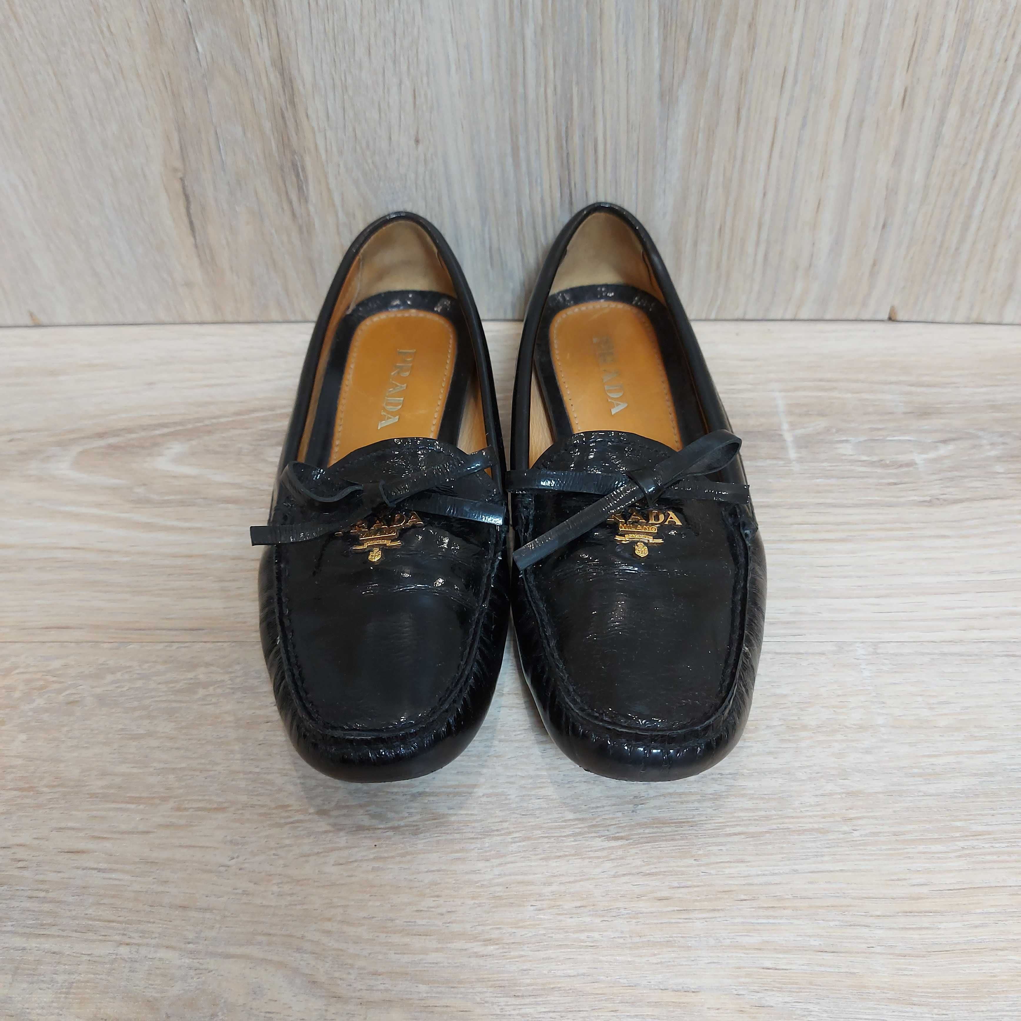 Кожаные балетки PRADA Auth Luxury Slipper Loafer оригинал