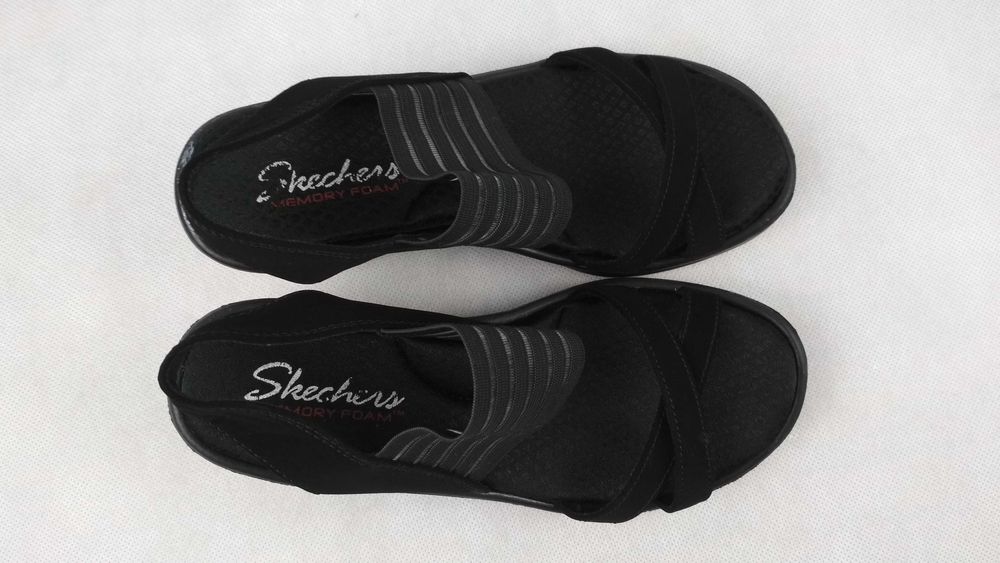 SKECHERS Rumblers Solar Burst Klapki Sandały Na Koturnie Roz. 37