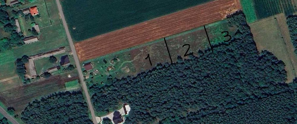 28 zł/m2 Kwasówka k. Drelów działka budowlana (3 szt. x 2292m2)
