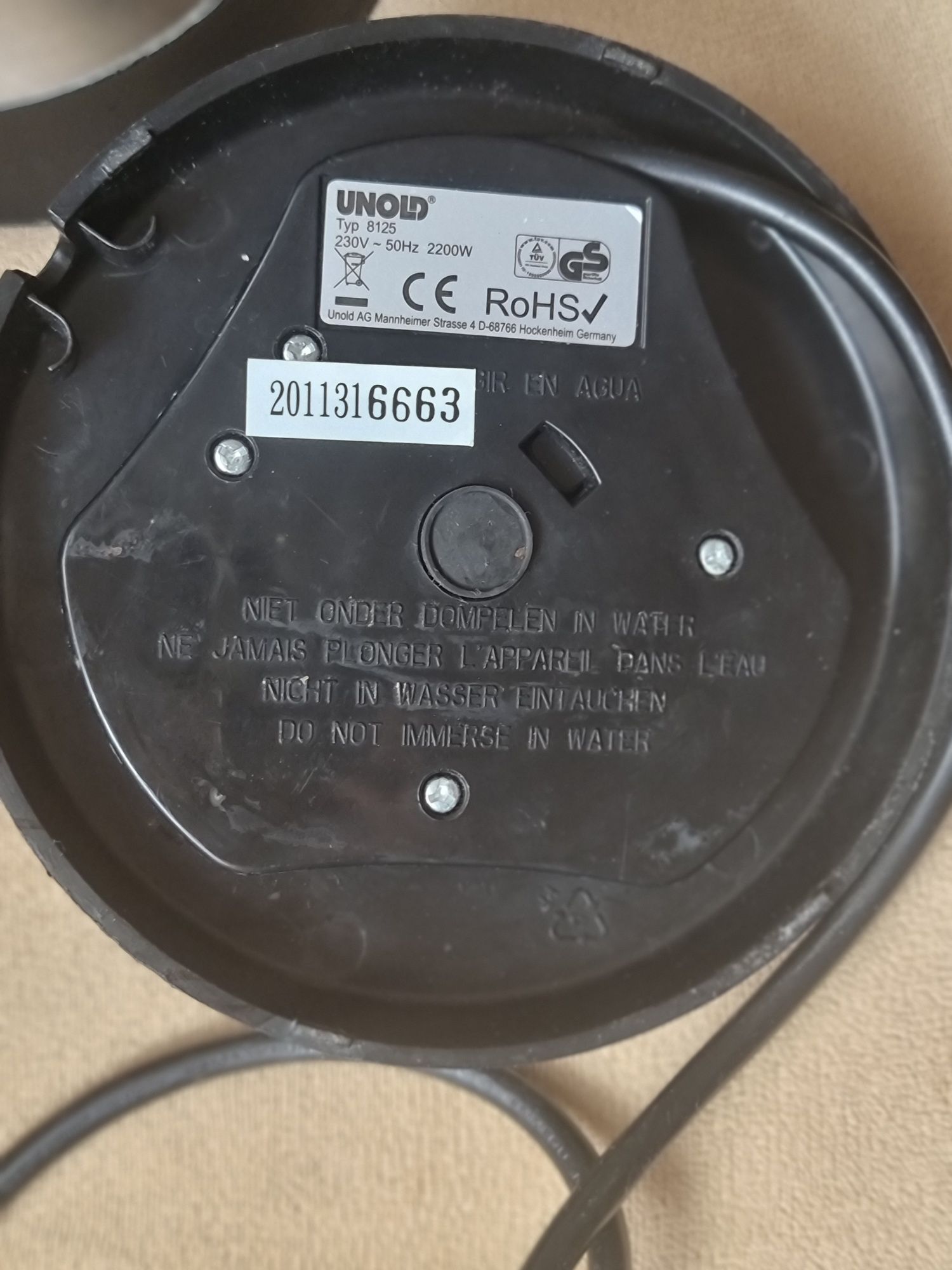 Czajnik elektryczny UNOLD 2200W 1.2 litra