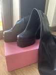 super high black platform boots