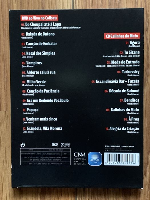 José Afonso ao Vivo no Coliseu - DVD + CD