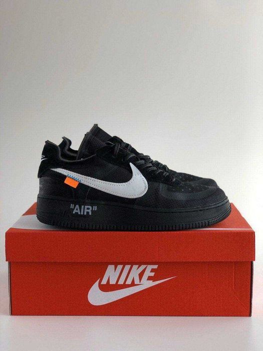 Мужские кроссовки Nike Air Force 1 Low Off-White Black. 40-45
