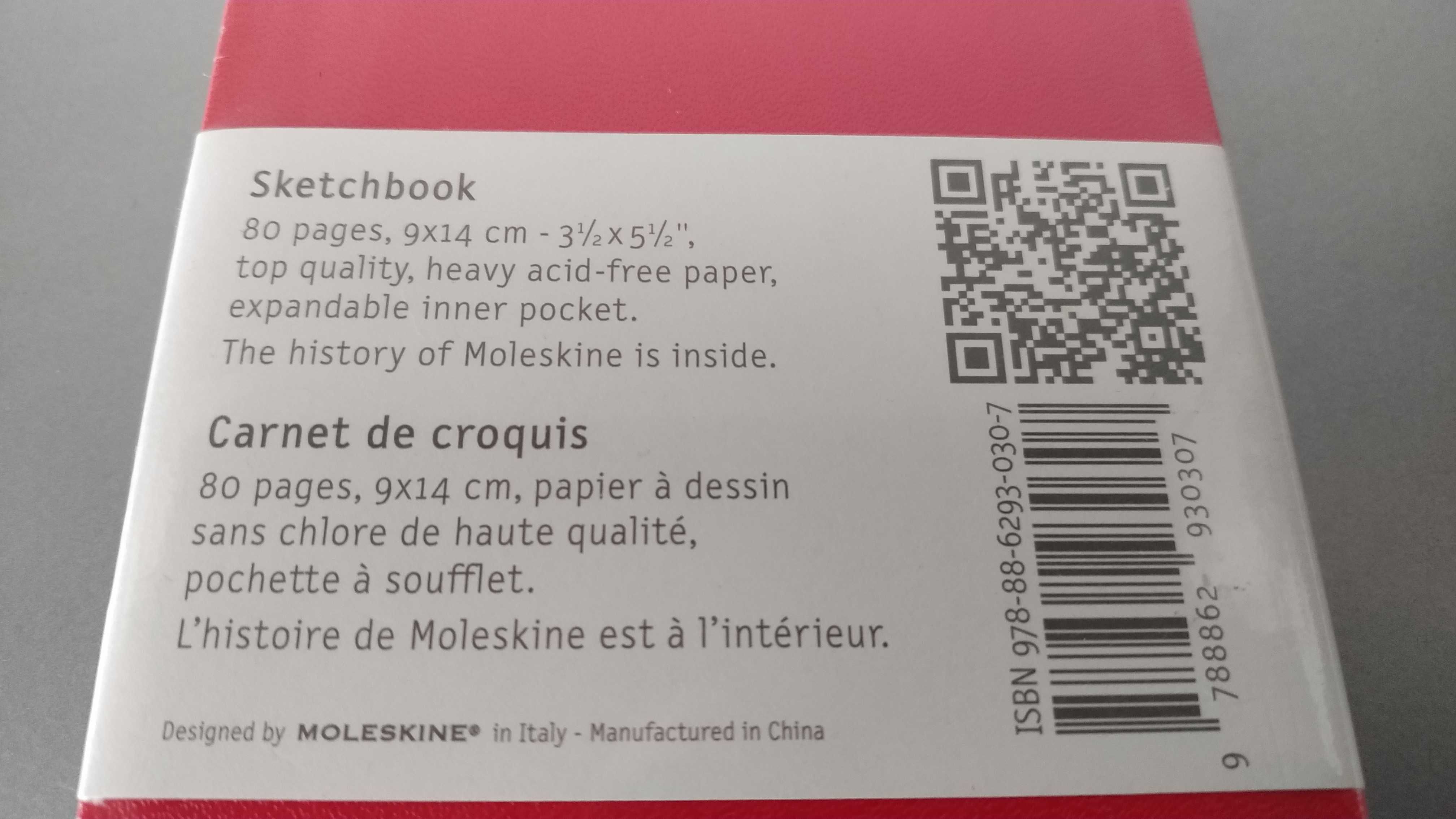 Bloco sem linhas Moleskine, vermelho, A6 (9x14cm)
