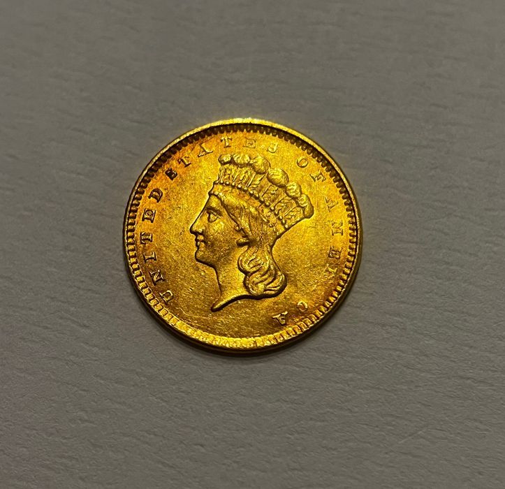 Moneta złota USA 1 dolar z 1856r. Super