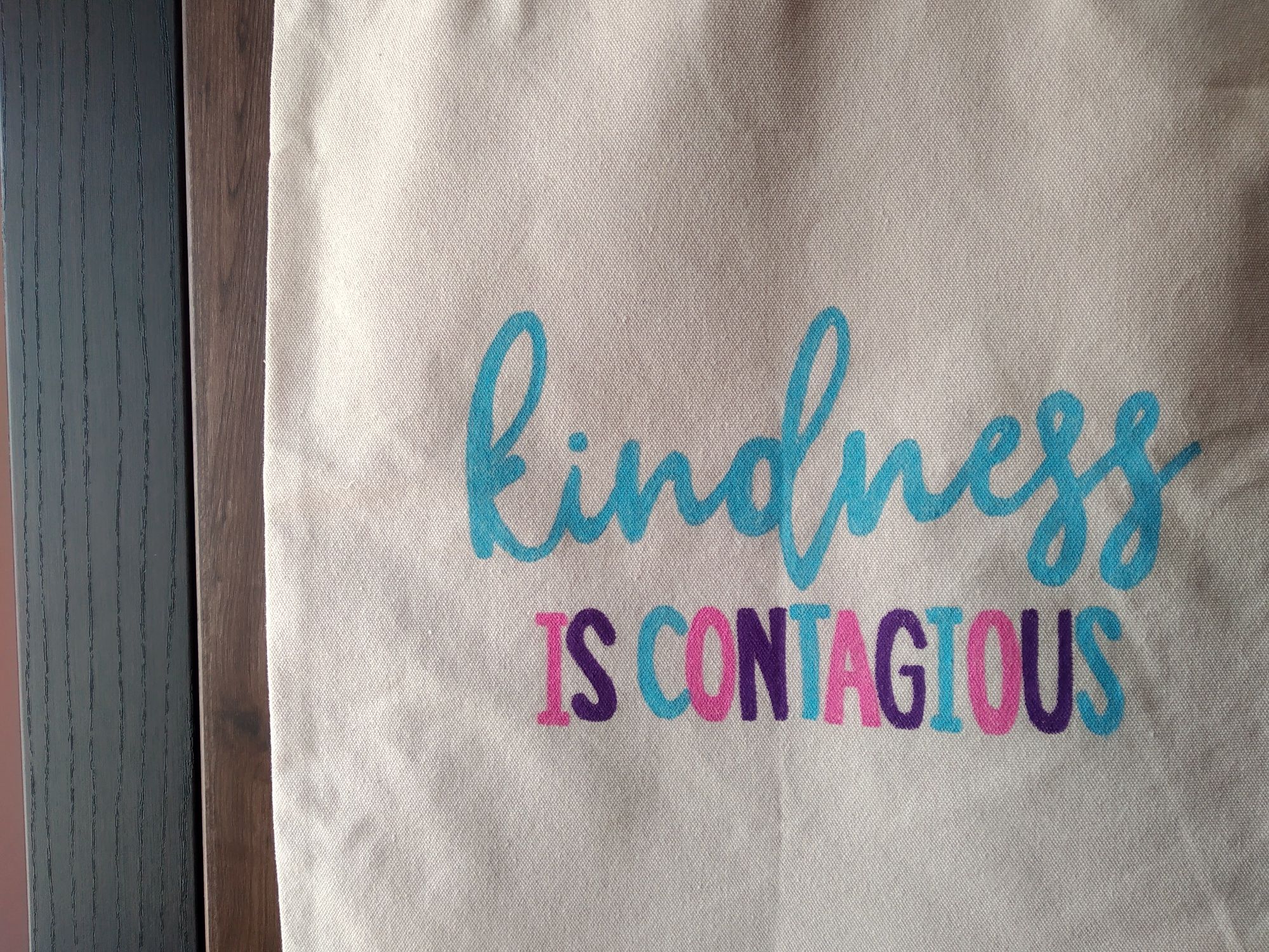 Ręcznie malowana torba materiałowa shopper bag kindness