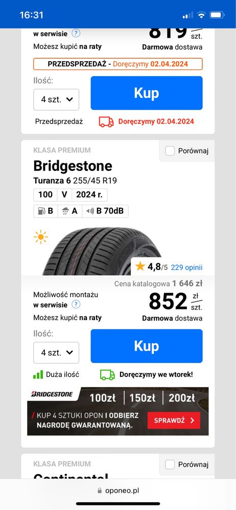 Opony letnie Bridgestone 255/45R19 w bardzo dobrym stanie