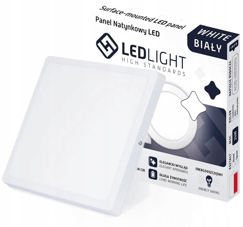 Plafon LED 24W ciepła 3000K 29cm biały lampa sufitowa panel natynkowy
