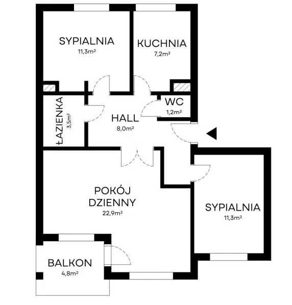 Mieszkanie na sprzedaż, 66.8 m²  Gdańsk Ujeścisko-Łostowice,