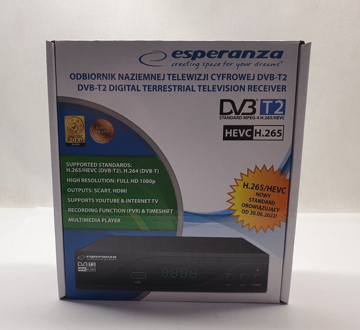 Dekoder DVB-T2 HEVC H.265 ESPERANZA, Komis Jasło Czackiego