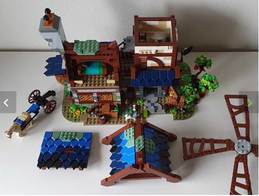Średniowieczny wiatrak miejski typu lego castle