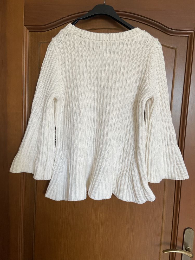 Sweter biały rekawy 3/4 Gap