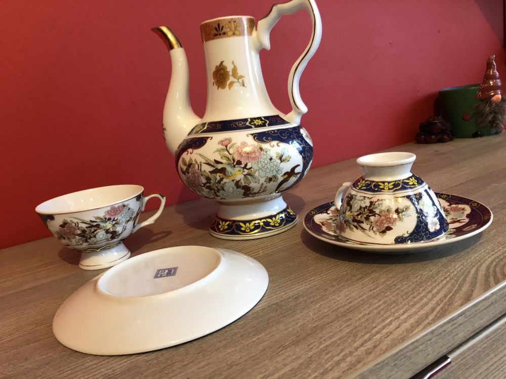 Porcelana Japońska antyczna ręcznie malowana zestaw zaparzania herbaty