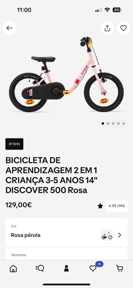 Bicicleta Criança | Menina 14”