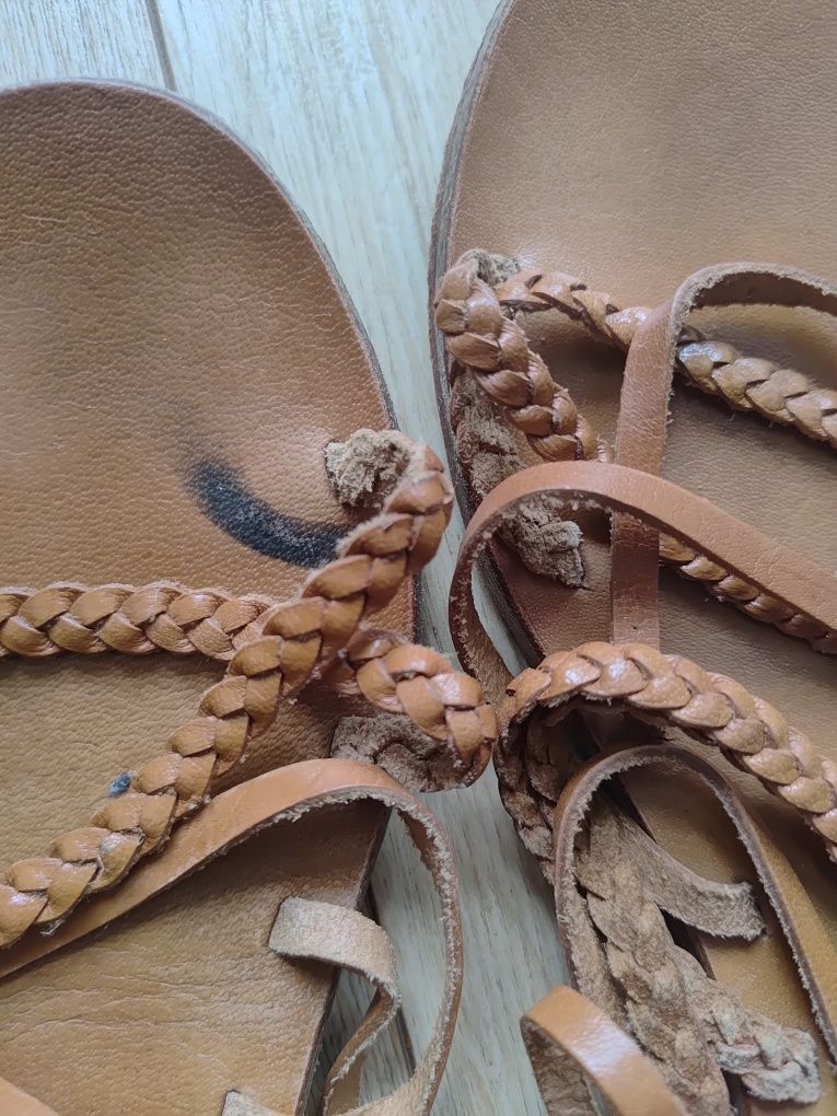 Buty sandały sznurkowe 40 skóra  rzymianki