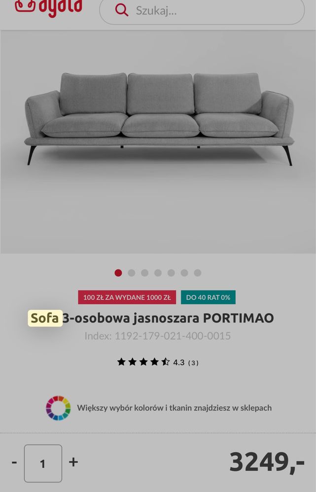 Sofa Agata Meble 254cm