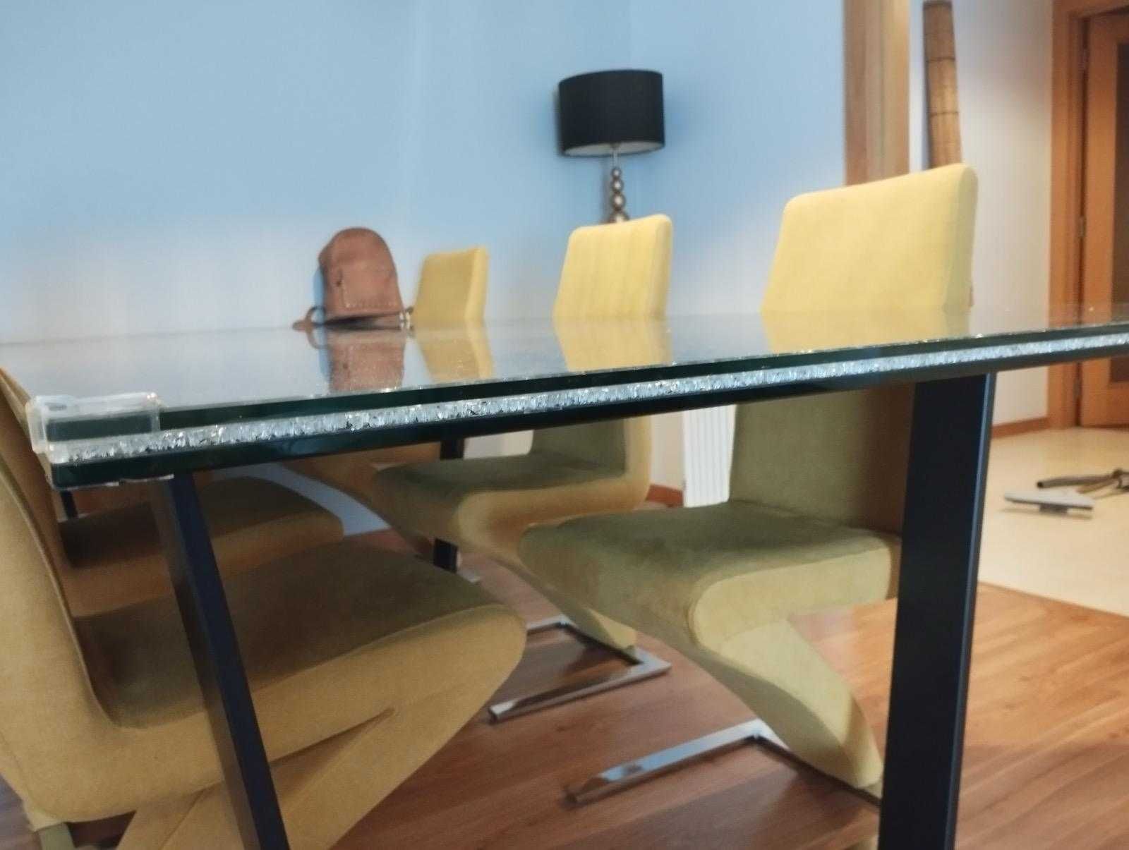 Tampo de mesa com 3 vidros temperados