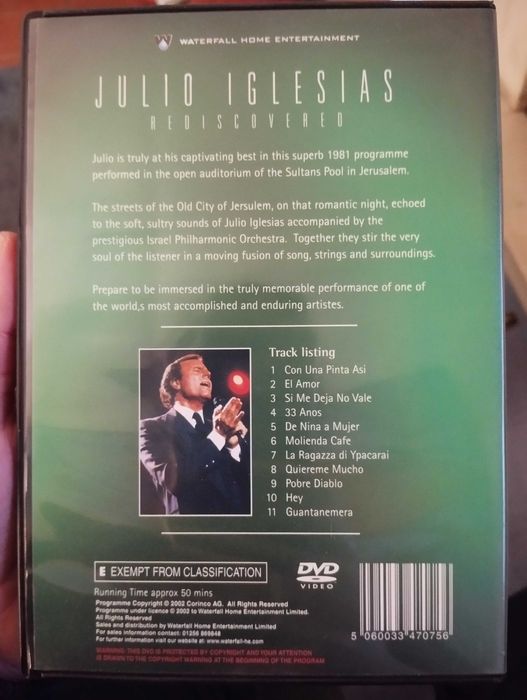 DVD Julio Iglesias – Rediscovered: The Jerusalem Concert