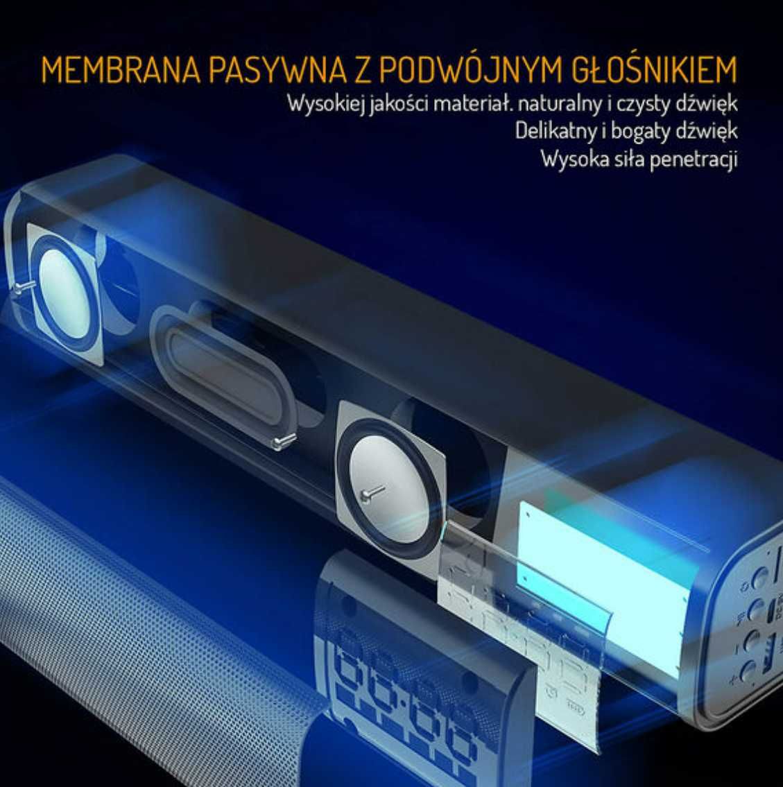 Soundbar Głośnik Bezprzewodowy BLUETOOTH z Budzikiem ADLER