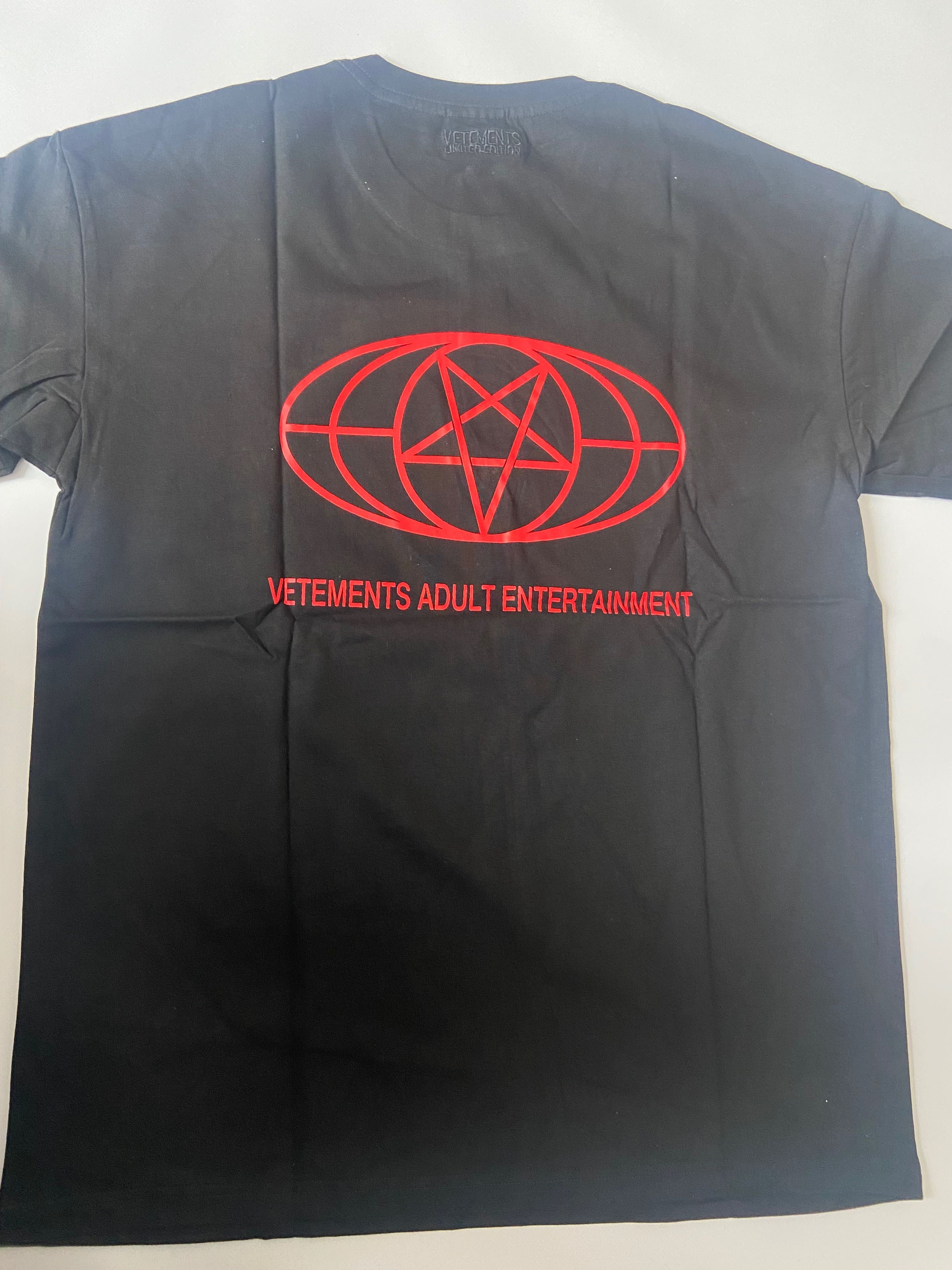 t-shirtów Vetements Restricted black red tee M L